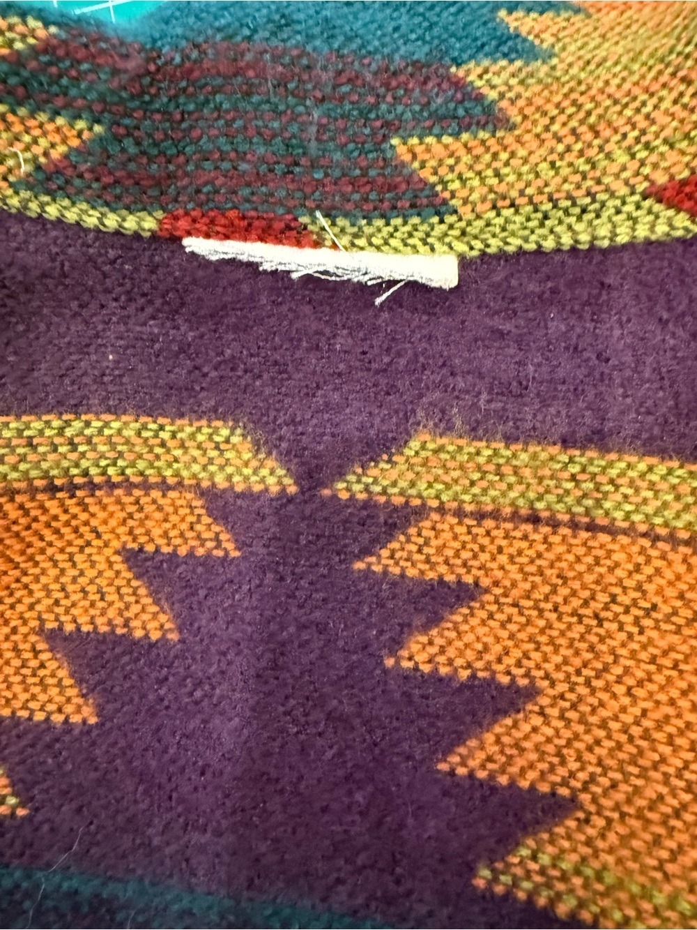 Southwestern Aztec Open Front Jacket Blanket Coat Boho Tribal Shacket - Picture 3 of 12